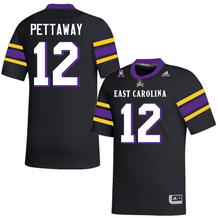 #12 Jaquaize Pettaway East Carolina Pirates College Football Jersey Stitched-Black